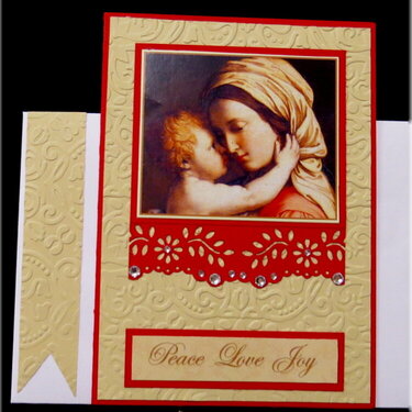 Madona and Child on Beige Xmas Card