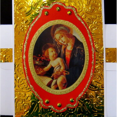 Madonna and Child Gold Xmas Card