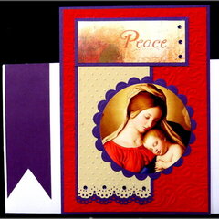 Madonna and Child Red and Purple Xmas Card