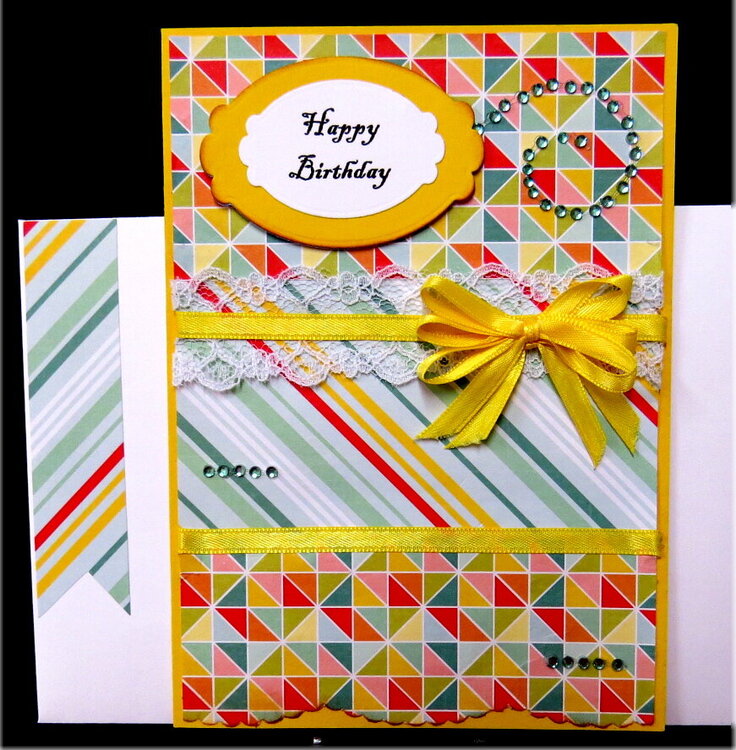 Mosaic and Stripe Birthday Card