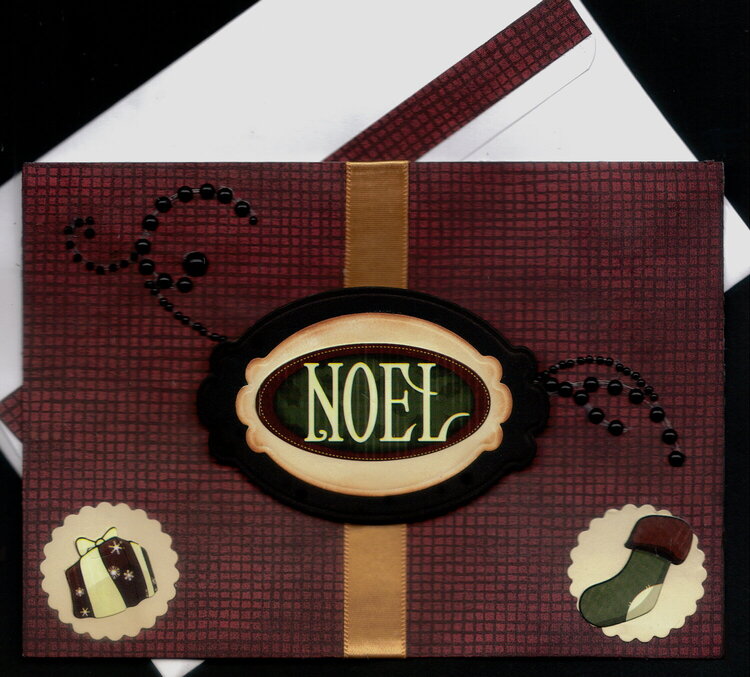 NOEL dk Red Xmas Card