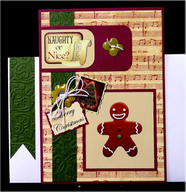 Naughty Nice Gingerbread Xmas Card