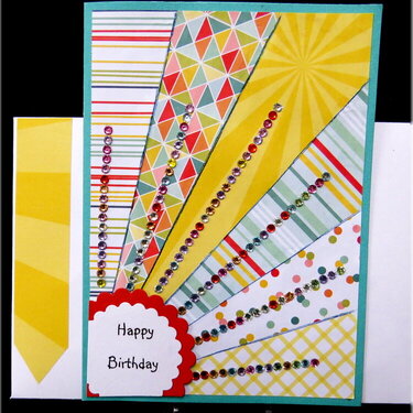 Paper Piece Turq.Birthday Card
