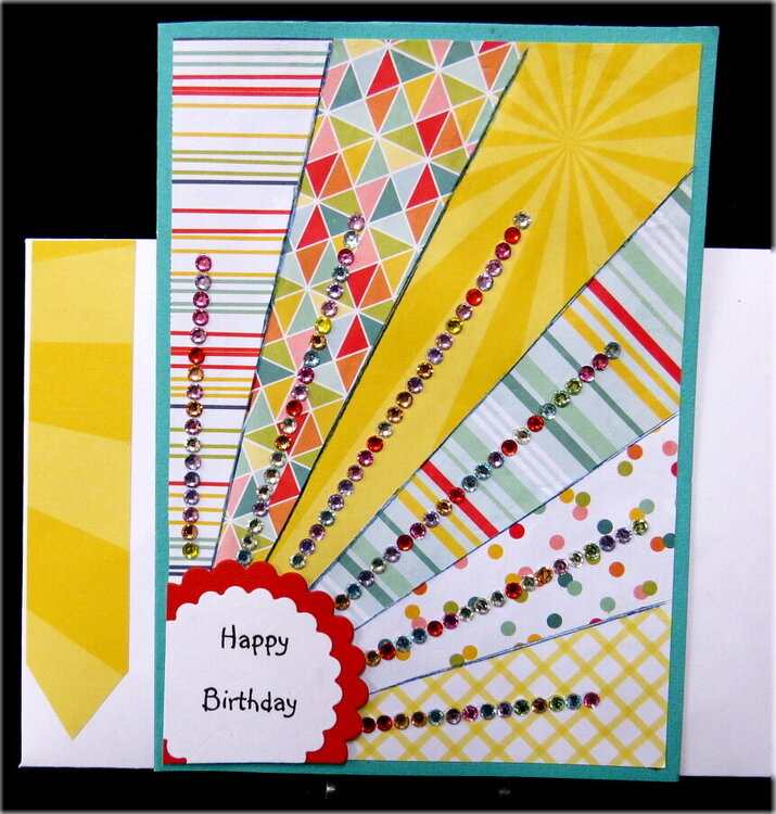 Paper Piece Turq.Birthday Card