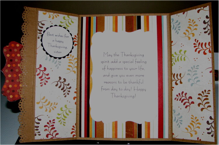 Pilgrim Hat Pumpkin TF Thanksgiving Card Inside