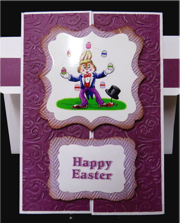 Purple Gate Fold Easter Card TPR2