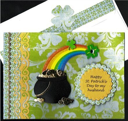 Rainbow Pot of Gold Husband St. Pat&#039;s Day card