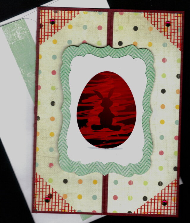 Red Egg Easter Gate Fold Card Inside