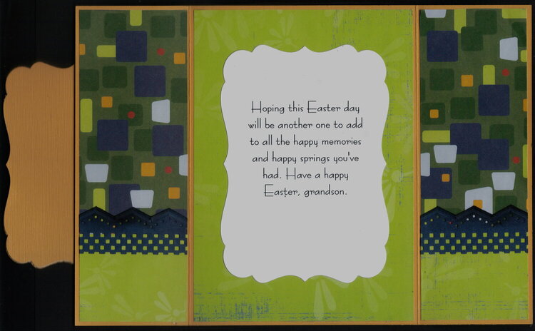 Rooster Easter Gate Fold Card Inside