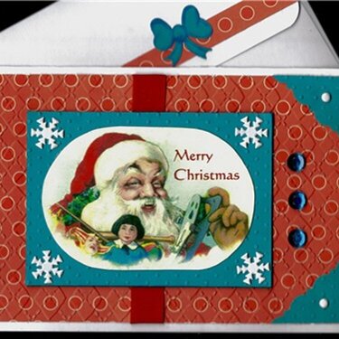 Santa Face with Toys Xmas card 2