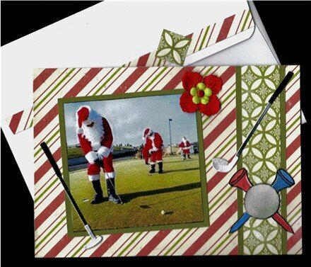 Santa Golf Christmas Card