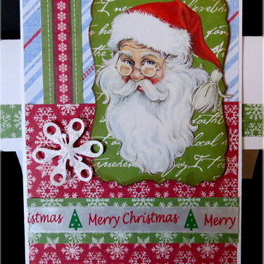 Santa Head with Snowflake Christmas Card