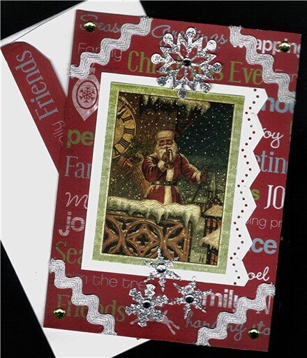 Santa On Balcony Xmas Card