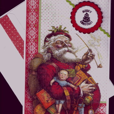 Santa With Toys Xmas Card