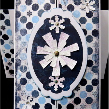 Snowflakes Gate Fold Xmas Card
