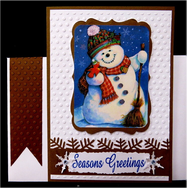 Snowman on White Xmas Card