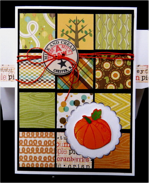 Squares Pumpkin Thanksgiving Card