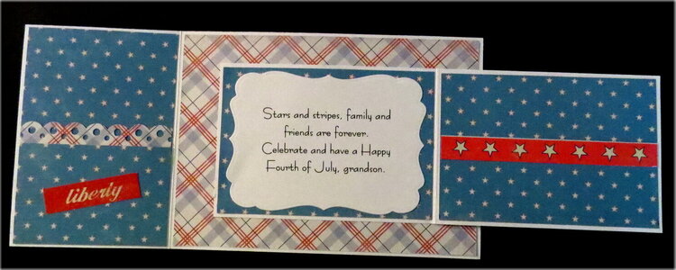 Stars and Stripes 4th of July Joy Fold Card Inside
