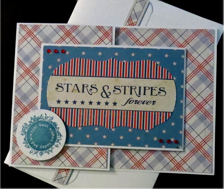 Stars and Stripes 4th of July Joy Fold Card