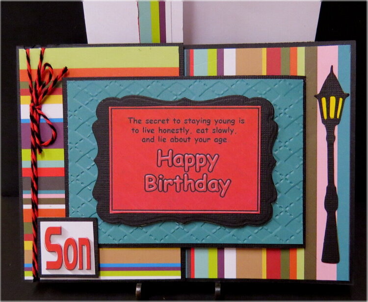 Stripes Son Joy Fold Birthday Card