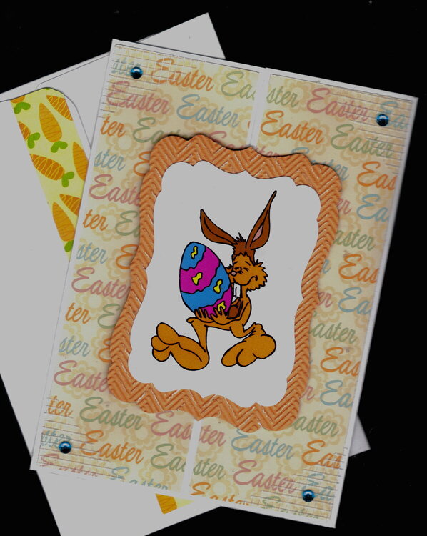 Tan Rabbit Easter Gate Fold Card