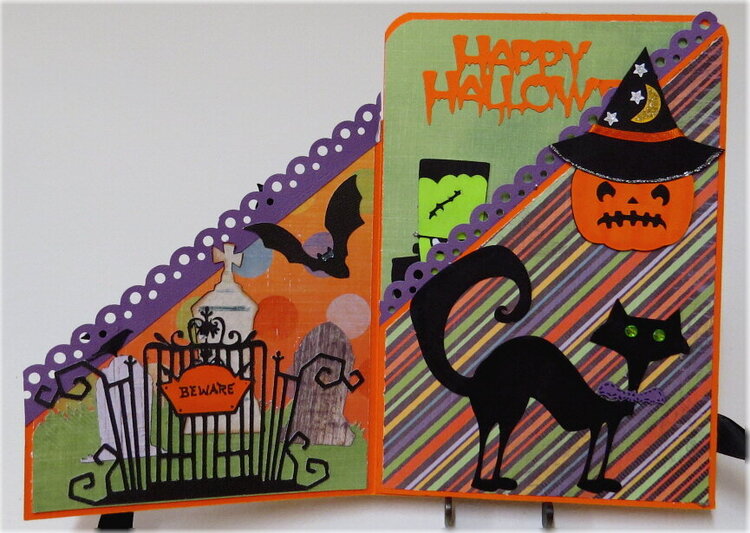 Trick or Treat Bag Lg. Gate Fold Halloween Card Inside 1