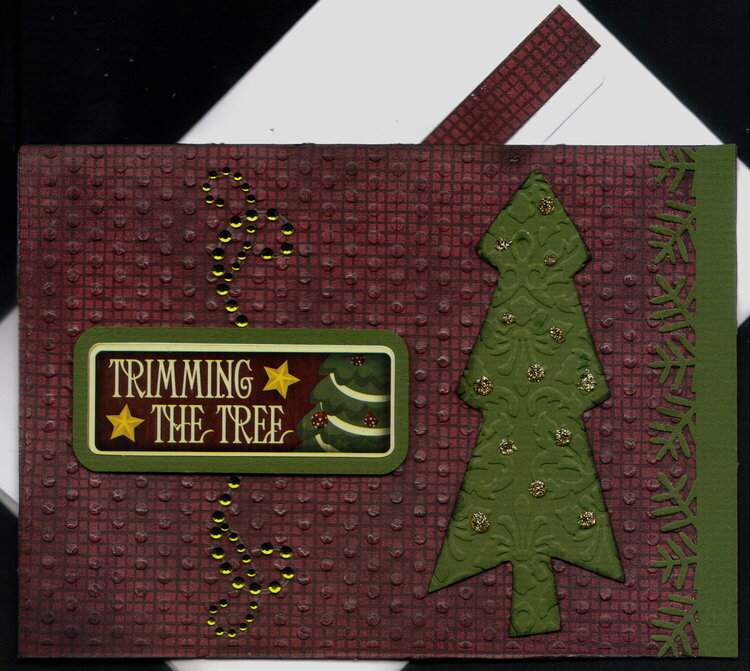 Trimming The Tree Xmas Card