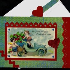 Two Cupids With Car Valentine