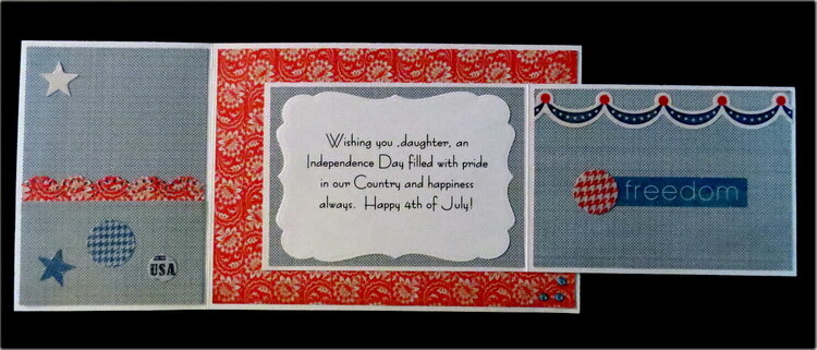 United States Shield 4th of July Joy Fold Card Inside