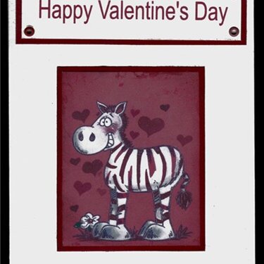 Zebra Valentine card