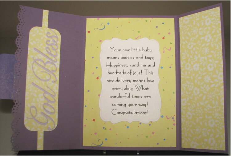 Yellow And Purple Baby Card Inside