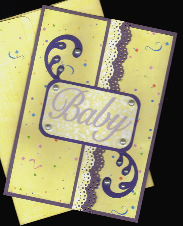 Yellow And Purple Baby Card