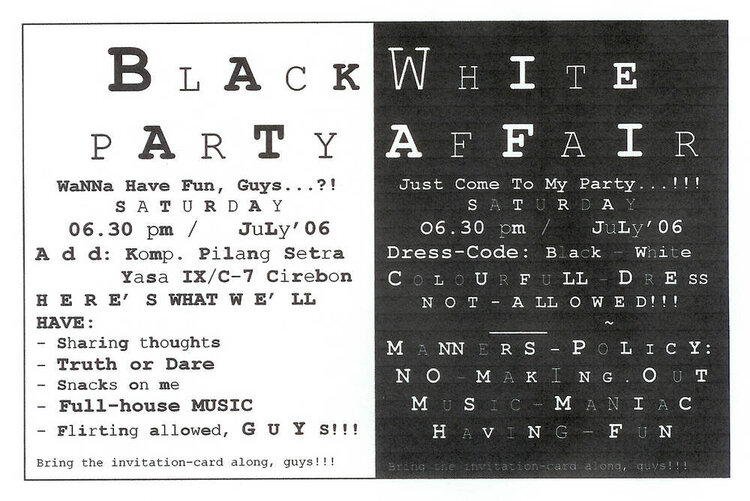 Black &amp;amp; White affair invitation