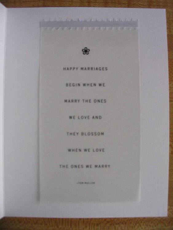 Friends&#039; Wedding Card - Inside