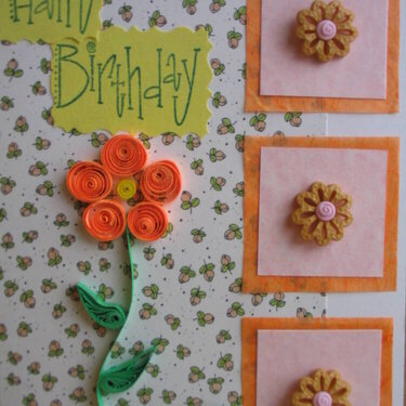Quilled Flower Birthday Card