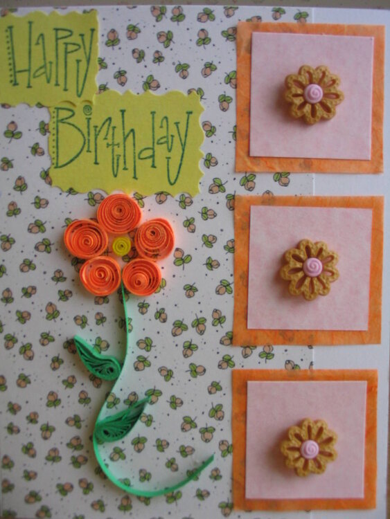 Quilled Flower Birthday Card