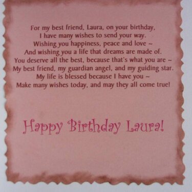 Best Friend Birthday Card - inside