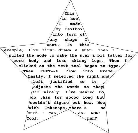 Text inside star