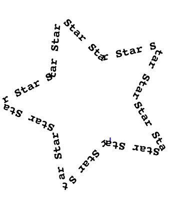 Words Wrapped around a Star Shape