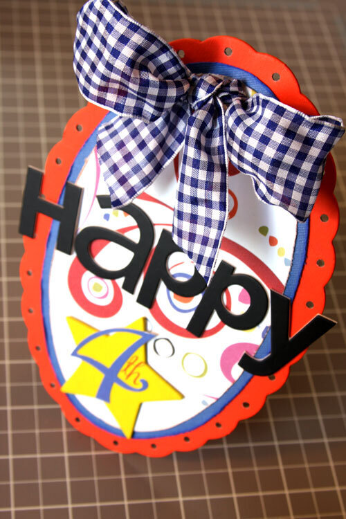 &#039;Happy 4th&#039; Large Gift Tag