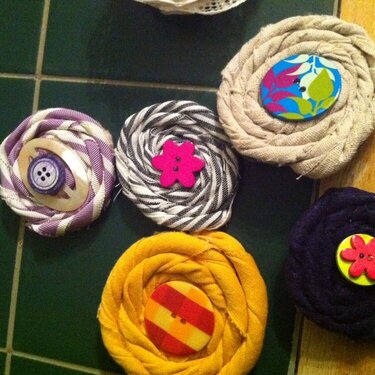 fabric twist flowers with button centers