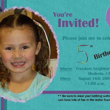 5th Birthday Invitation