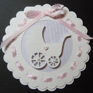 Baby Girl Card Cricut Challenge Feb.