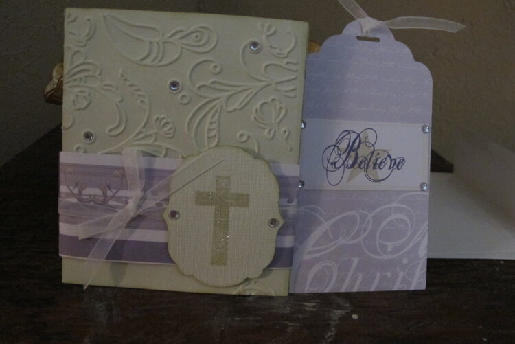 Cross Easter Card. For Cricut Challenge. Used Tags, Bags, Boxes and More for the Tag.