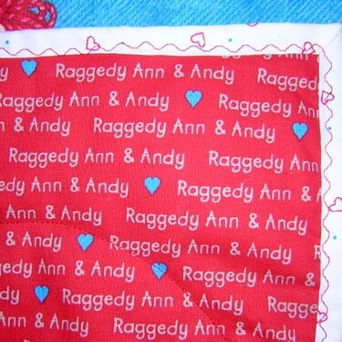 Raggedy Ann &amp;amp; Andy Baby Quilt BACK