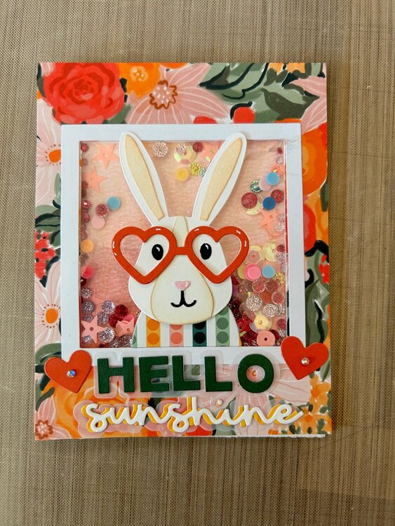 Hello Sunshine Bunny Shaker Card