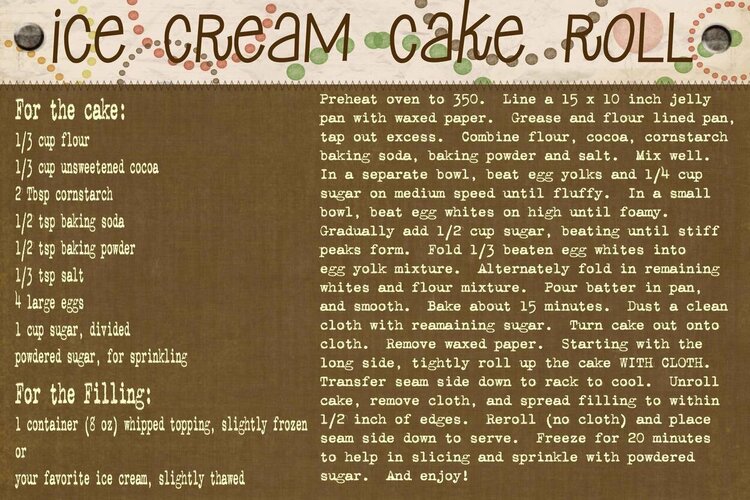Ice Cream Cake Roll Recipe