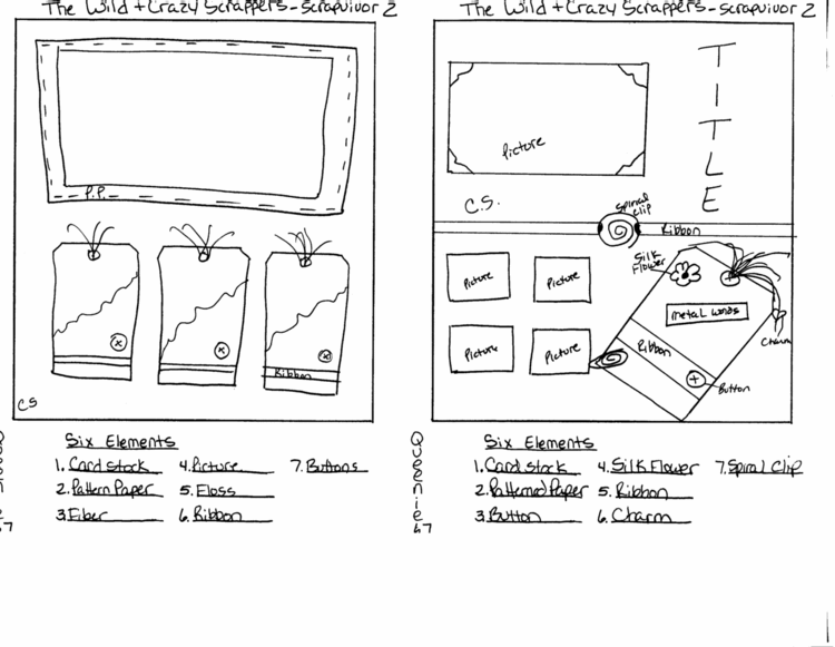 Scrapvivor week 1 Sketches