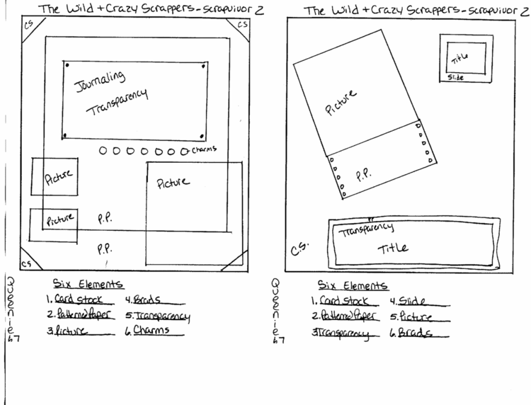 Scrapvivor week 1 Sketches