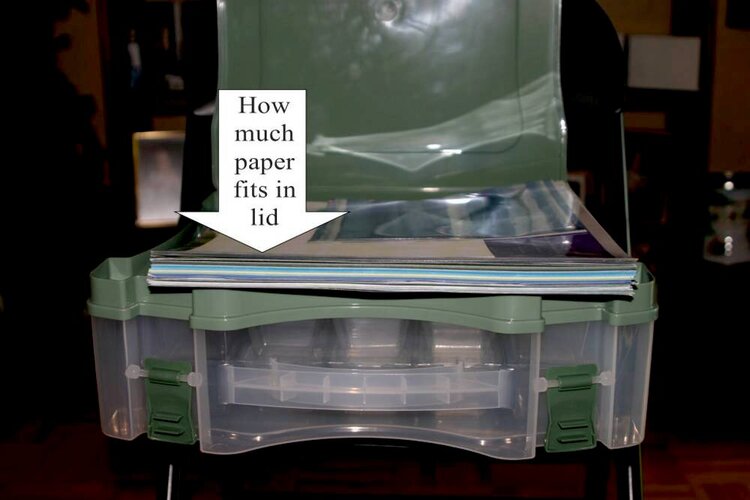 Paper storage in the lid